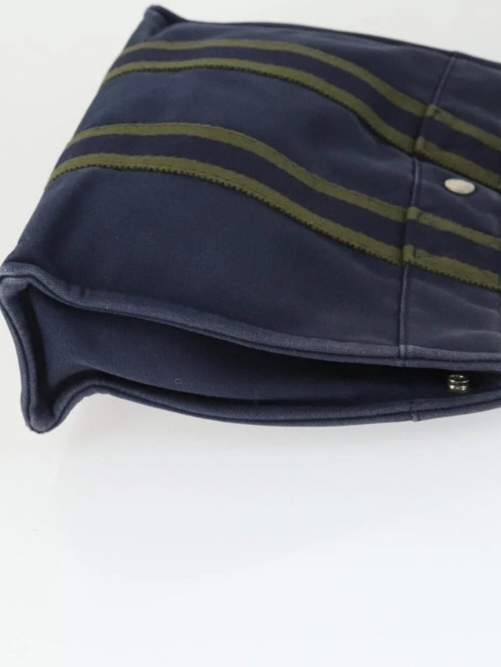 HERMES Fourre Tout Hand Bag Canvas 2 Set Gray Navy - Picture 5 of 16